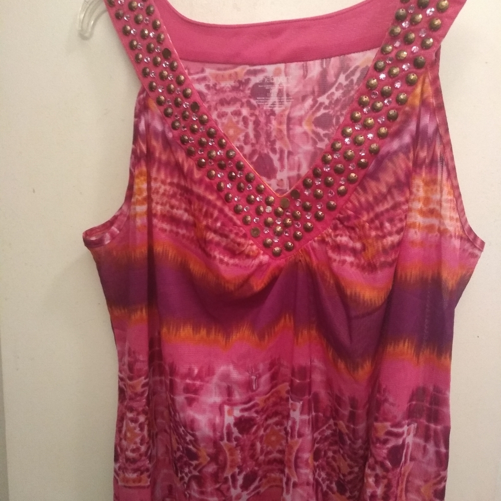 Lane Bryant pink tie dye sleeveless blouse
